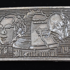 George Washington American President Revolution Bicentennial Patriotic Heritage Independence Vintage Belt Buckle