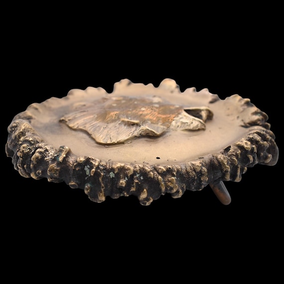 Solid Bronze Bear on Antler Burr Casting Vintage … - image 6