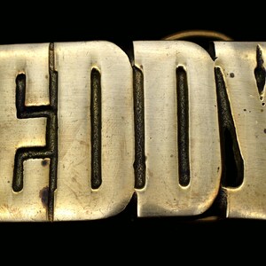 Eddy Name Solid Brass 1970s Vintage Belt Buckle