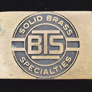 BTS Basic Tool Supply Foundry Products Sandcasting Foundry Pour Metal Worker Company Logo Vintage Belt Buckle