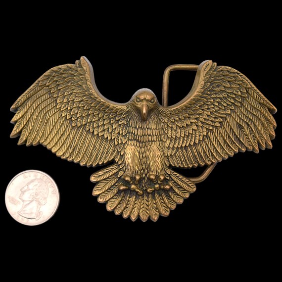 Solid Brass Hawk Falcon Eagle Vintage Belt Buckle - Gem