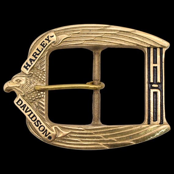 Solid Brass Harley Davidson Eagle Vintage Belt Bu… - image 1