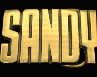 Sandy Name Solid Brass Vintage Belt Buckle