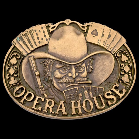 Solid Brass Poker Hand "Opera House" Dramatic Qua… - image 1