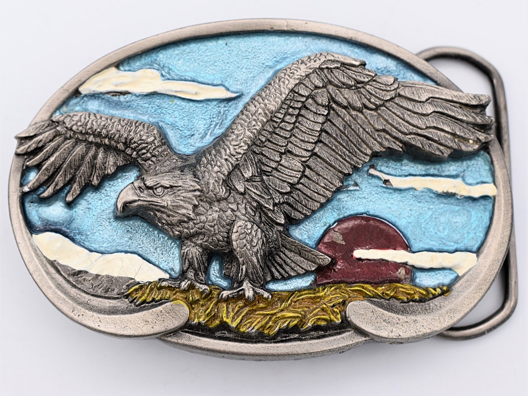 Flying Eagle Hawk Falcon Vintage Belt Buckle - Etsy