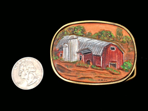 Small Farm Barn Windmill Solid Brass and Leather … - image 3