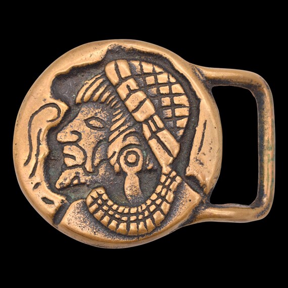 Jesse Mcleod SIGNED Pharaoh Solid Brass 1970s Vin… - image 1