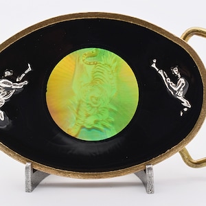 Hologram Tiger Bamboo Forest Martial Arts Karate Taekwondo Kung-Fu Judo MMA Solid Brass Handmade Belt Buckle