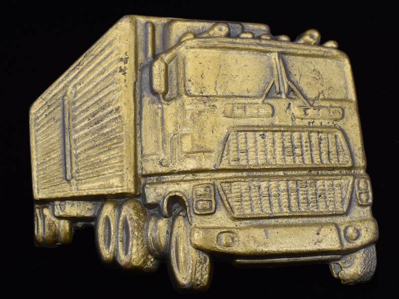Semi Trucker Tractor Trailer Vintage Belt Buckle