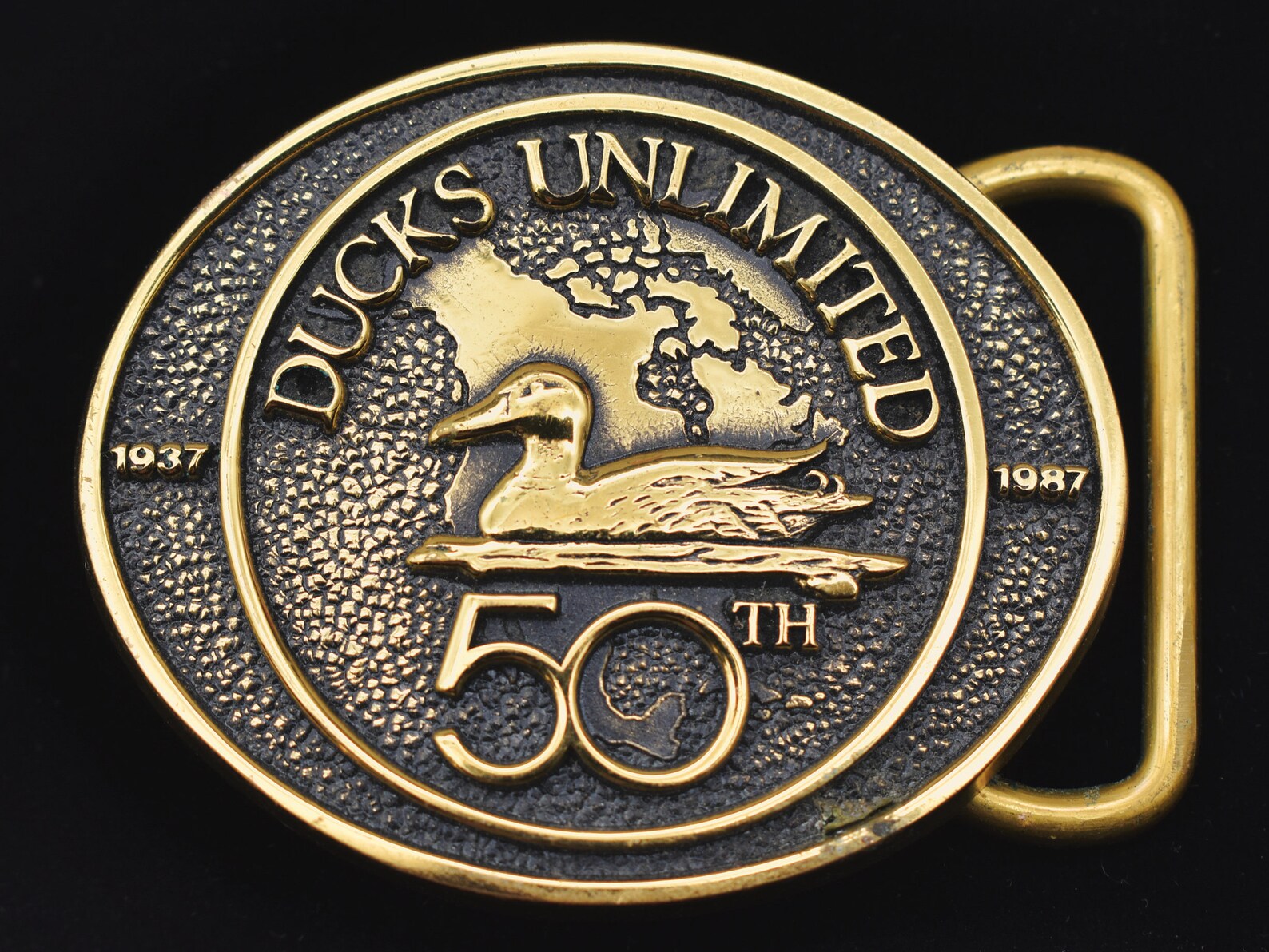 Ducks Unlimited Solid Brass 1980s Vintage Belt Buckle Etsy