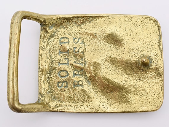 Solid Brass Trinity Buckle Rare Lightning Bolt 19… - image 2