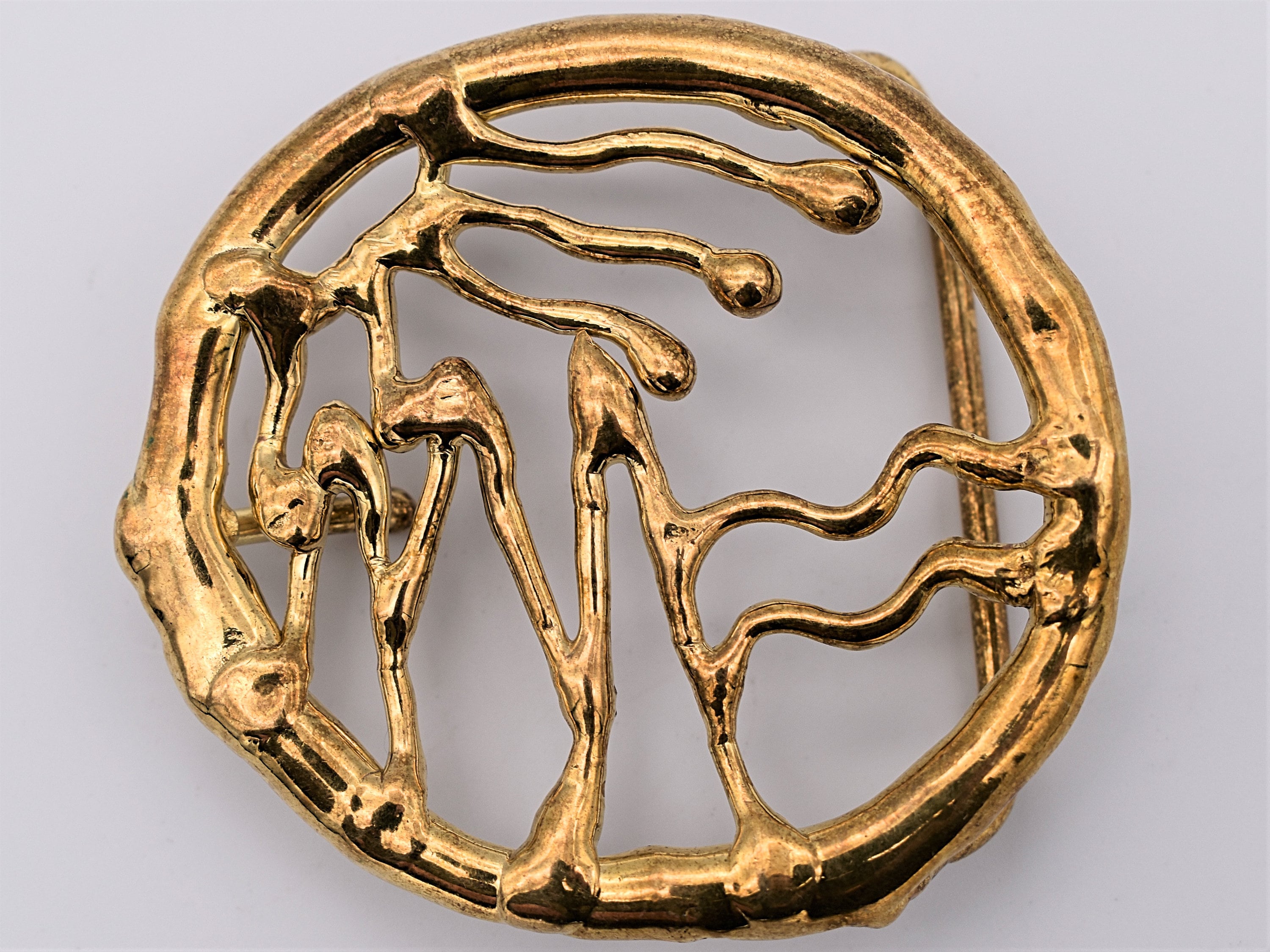 Abstract Hippie Studio Art Brutalist Solid Brass Vintage  display picture 3