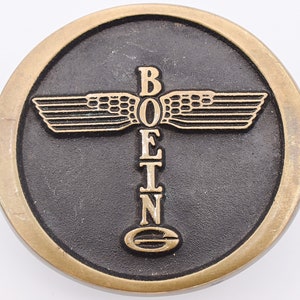 Boeing Airplane Company Solid Brass Vintage Belt Buckle