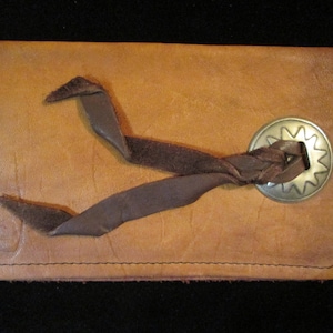 Cartera de chequera vintage de piel de búfalo de Buffalo Trading Co.