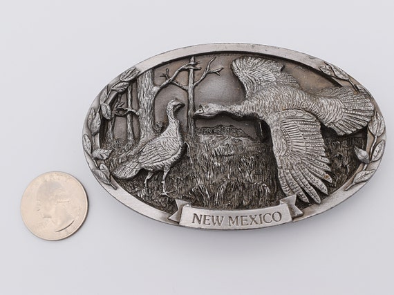 New Mexico Turkeys Vintage Belt Buckle - image 3