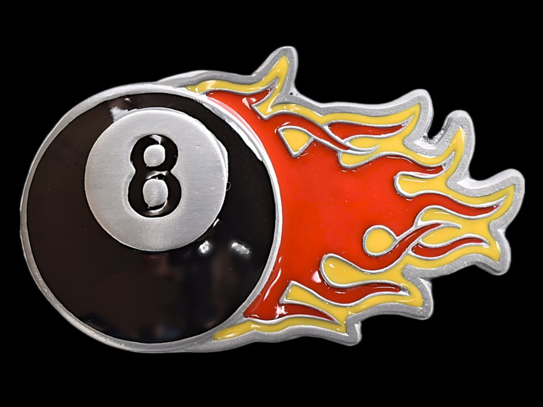 Flaming 8-ball Billiards Pool Ball Belt Buckle - Etsy