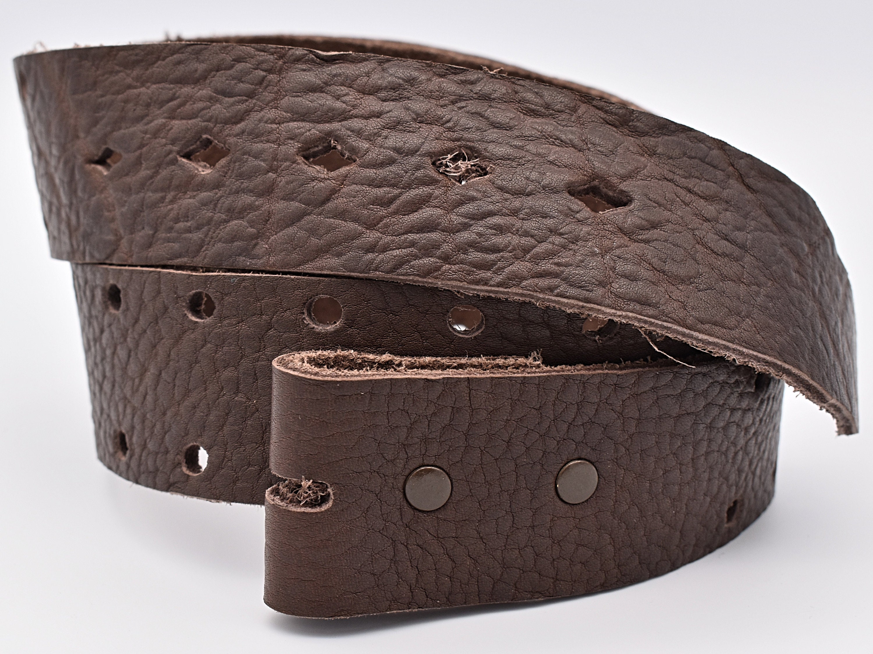 JOED By J. Urbina Genuine Vintage Bison Black Signed Wide Leather Belt Sz 36 Genuine Bison Leather Western Women main image 3