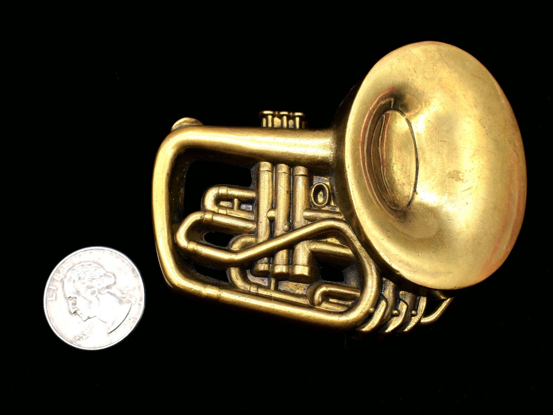 Trumpet French Marching Horn Musician Solid Brass Etsy