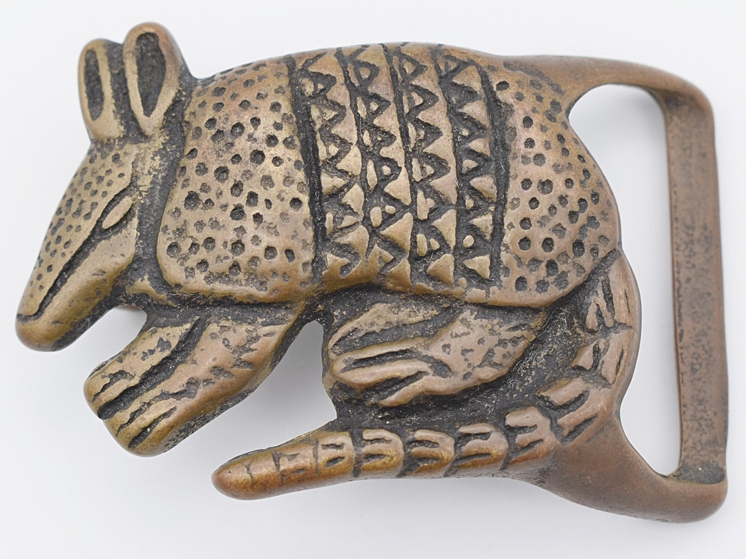 1970s Armadillo Solid Brass Vintage Belt Buckle Trinity Etsy