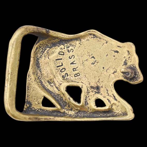 Solid Brass Bear 1970s Trinity Buckle Co. Vintage… - image 2