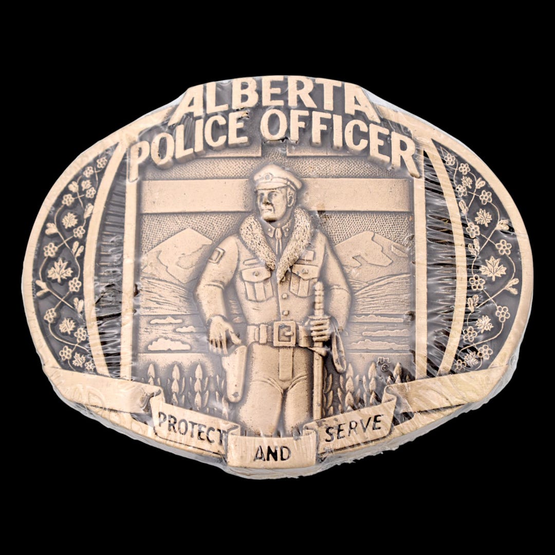 Alberta Police Officer Solid Brass Vintage Belt Buckle by Award Design ...