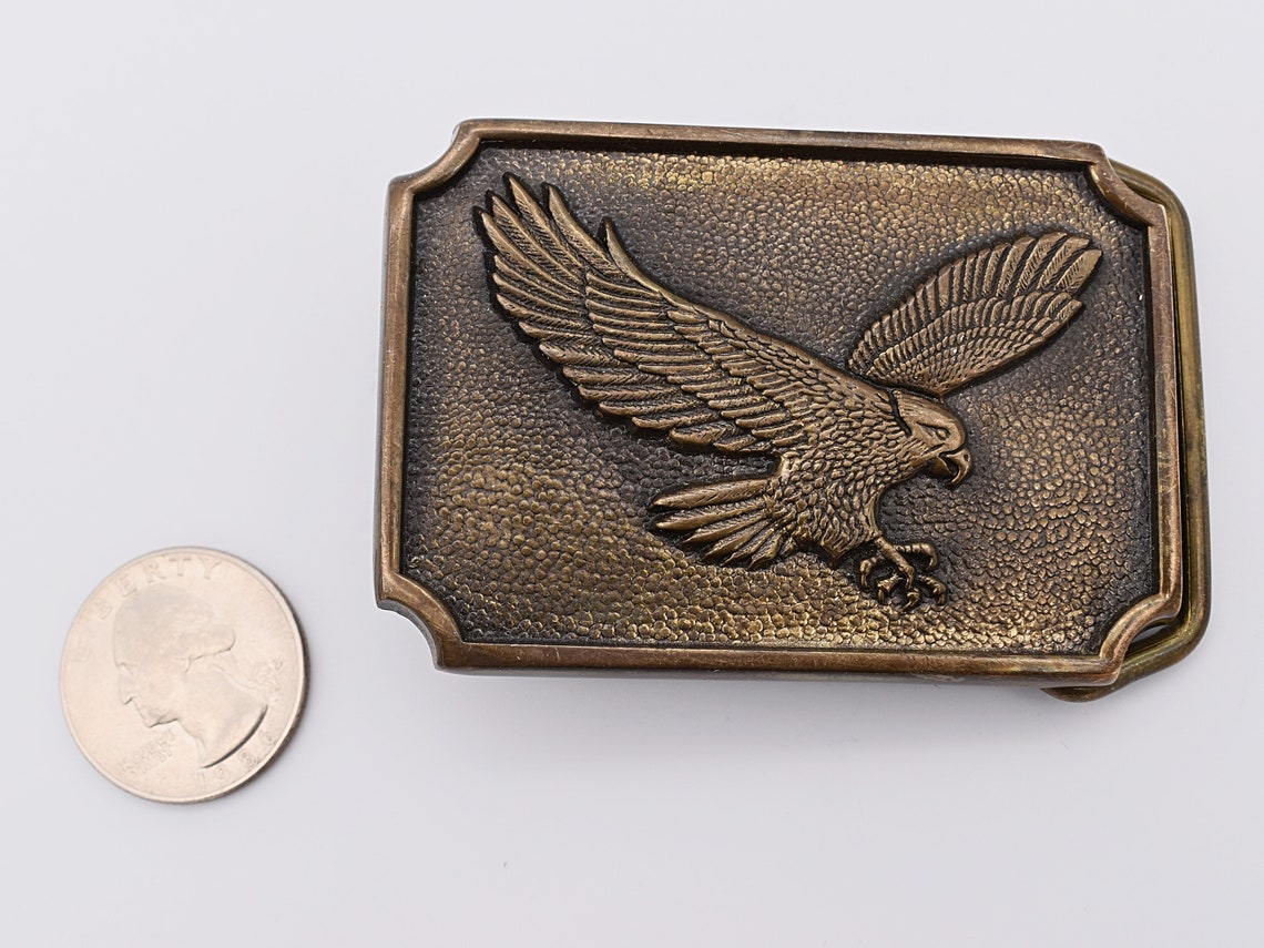 Solid Brass Falcon Hawk Eagle 1970s Vintage Belt Buckle | Etsy