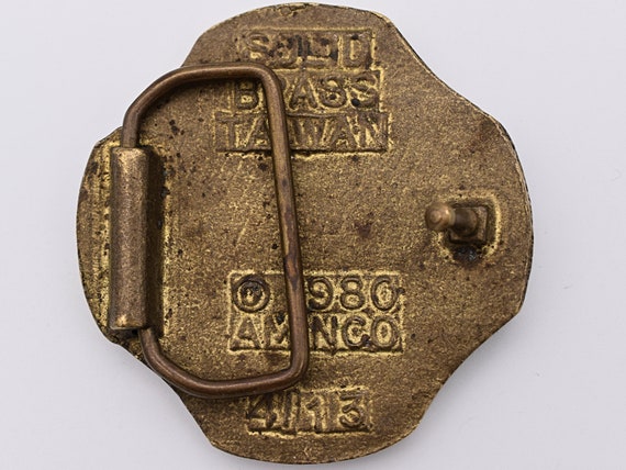 Solid Brass Marijuana Pot Leaf 1980s Vintage Belt… - image 2