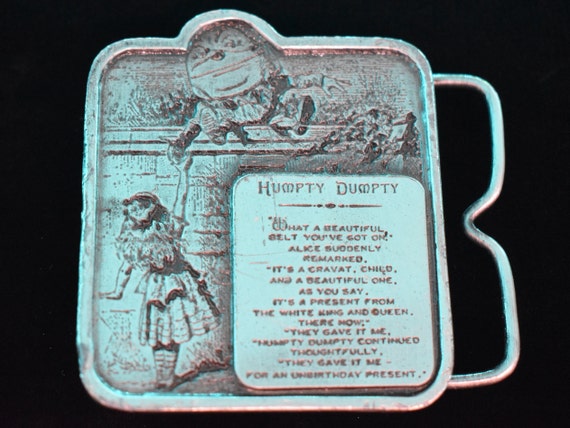 Humpty Dumpty Nursery Rhymes Vintage Belt Buckle … - image 1