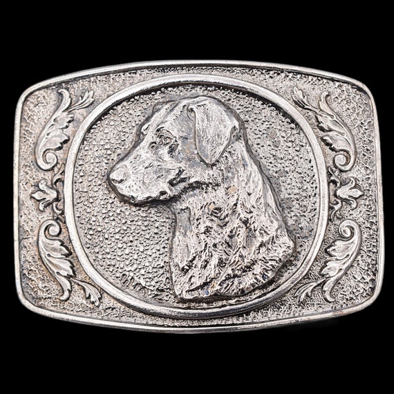 Labrador Retriever Dog 1970s Vintage Belt Buckle - image 1