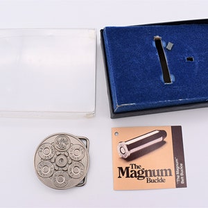 Smith and Wesson .357 Magnum Revolver Cylinder Collectible Belt Buckle & Original Box