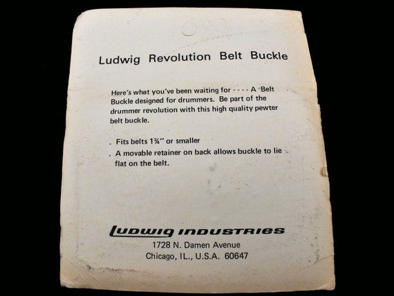 Ludwig Drums 1970s Vintage Belt Buckle Original P… - image 4