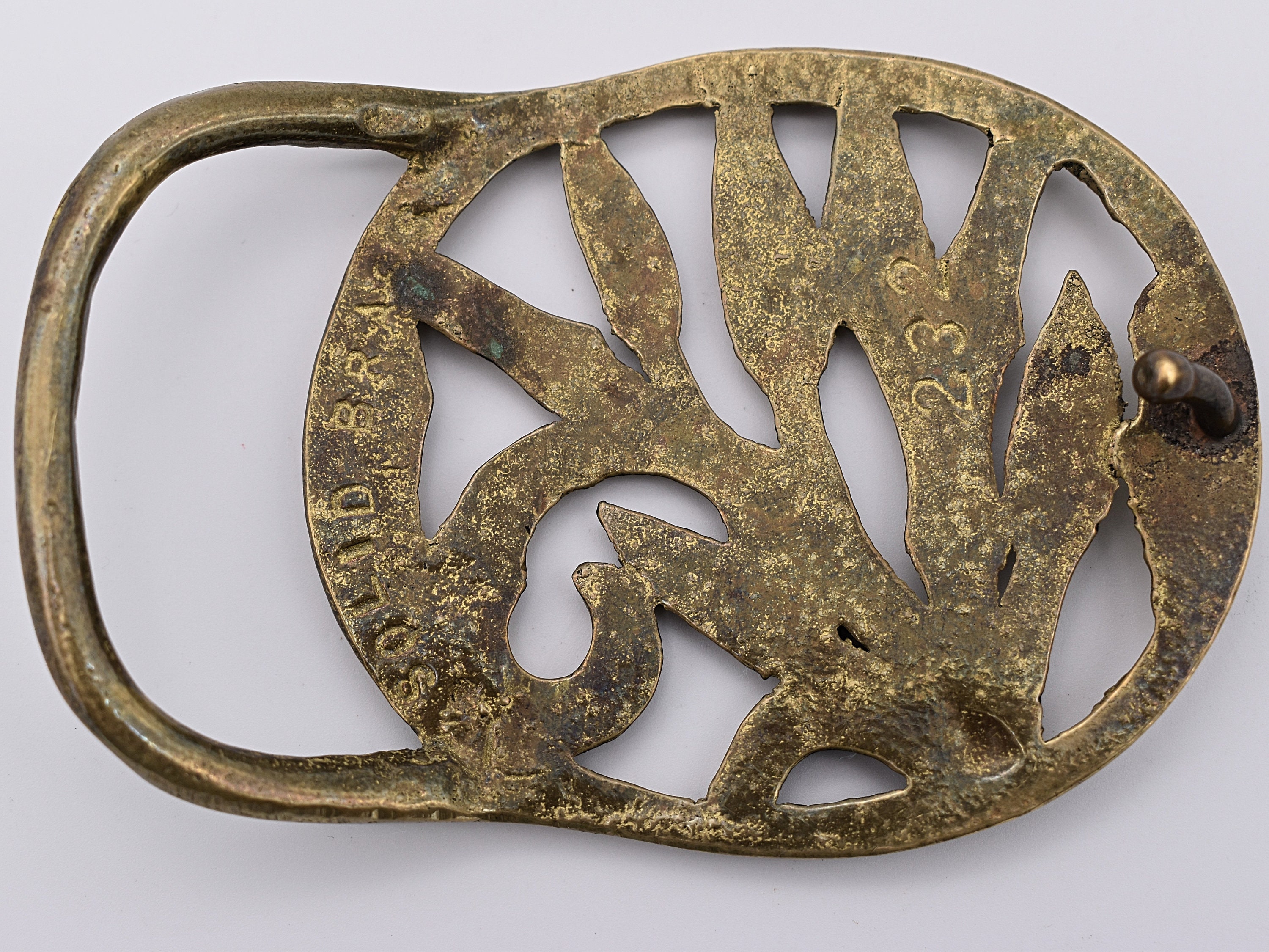 Solid Brass Bamboo Flower Blossom Bud 1970s Vintage Belt 