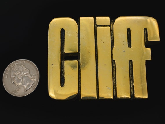 Cliff Solid Brass Vintage Belt Buckle - image 3