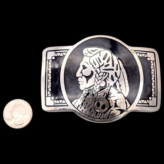 Indian Portrait Silver Plated Solid Brass Vintage… - image 3