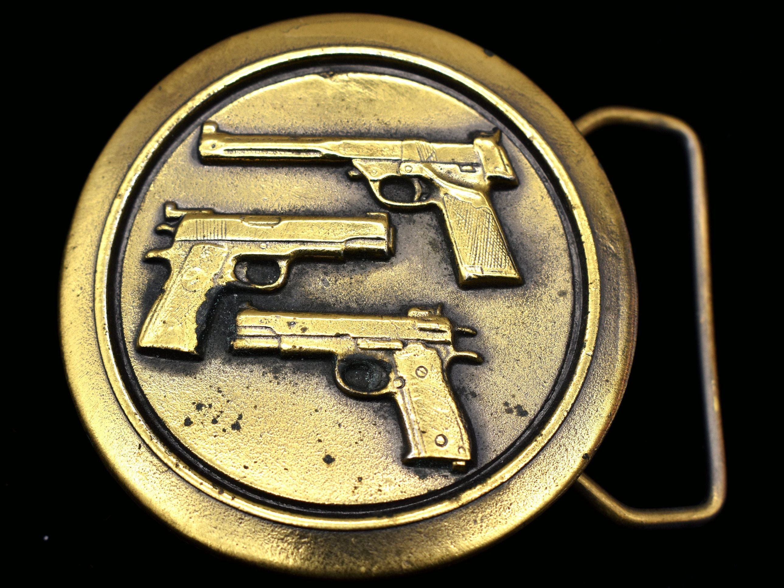 Gold & Silver Pistol Belt Buckle