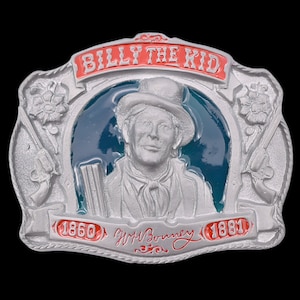 Billy the Kid William Bonney Cowboy Western Frontier Shoot-em-up Outlaws Belt Buckle