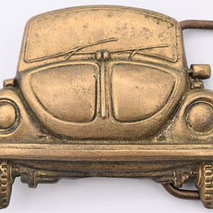 Volkswagen Bug Solid Brass 1970s Vintage Belt Buckle