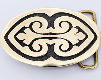 Boucle De Ceinture Ancienne En Laiton Pour Motos Indiennes - Style Vintage, Couleur Bronze