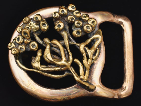Rose Bush Flowers Hippie Vintage Belt Buckle
