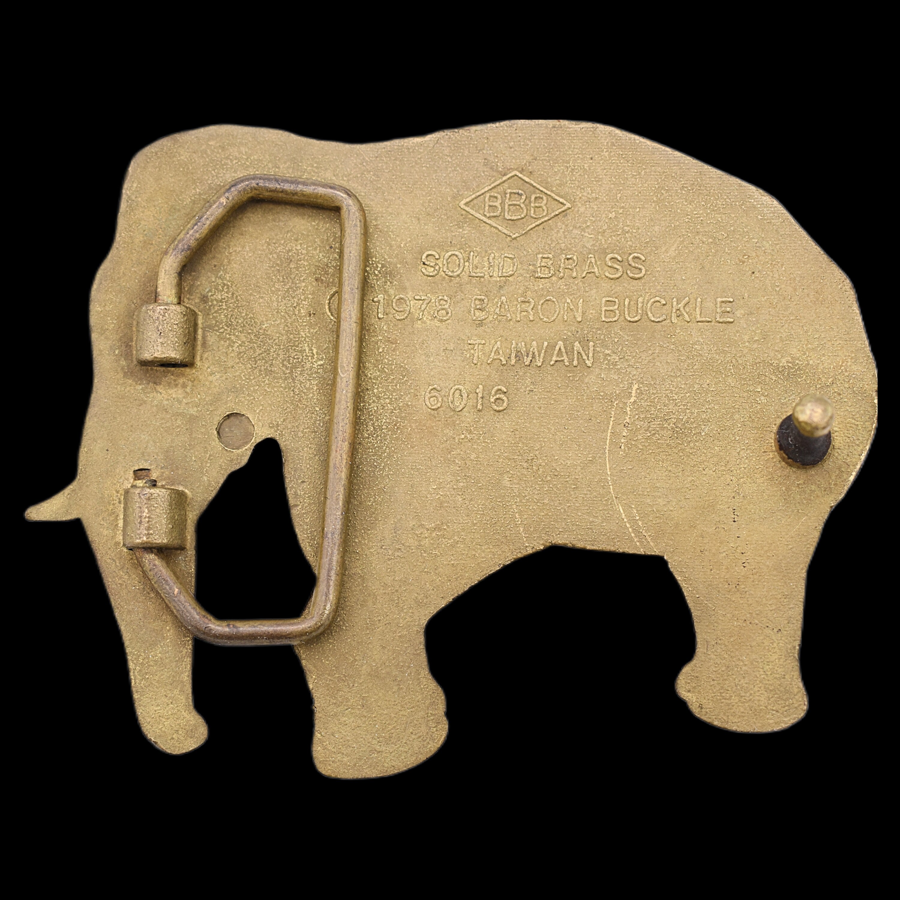 Elephant Solid Brass 1970s Vintage Belt Buckle - Etsy display picture 3