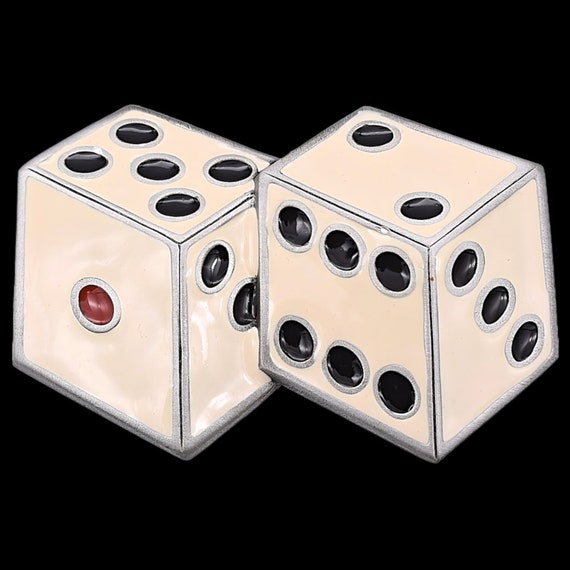 White Dice Board Games Tabletop RPG D&D Yahtzee Belt Buckle