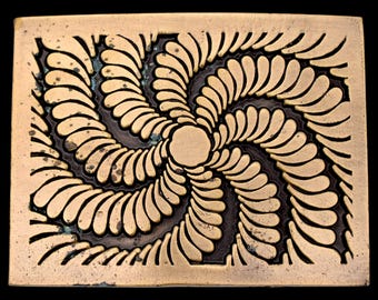 Spiral Hippie Art Swirl Vintage Belt Buckle by Instyle [1978]