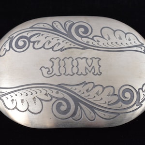 Jim Name German Silver Vintage Belt Buckle