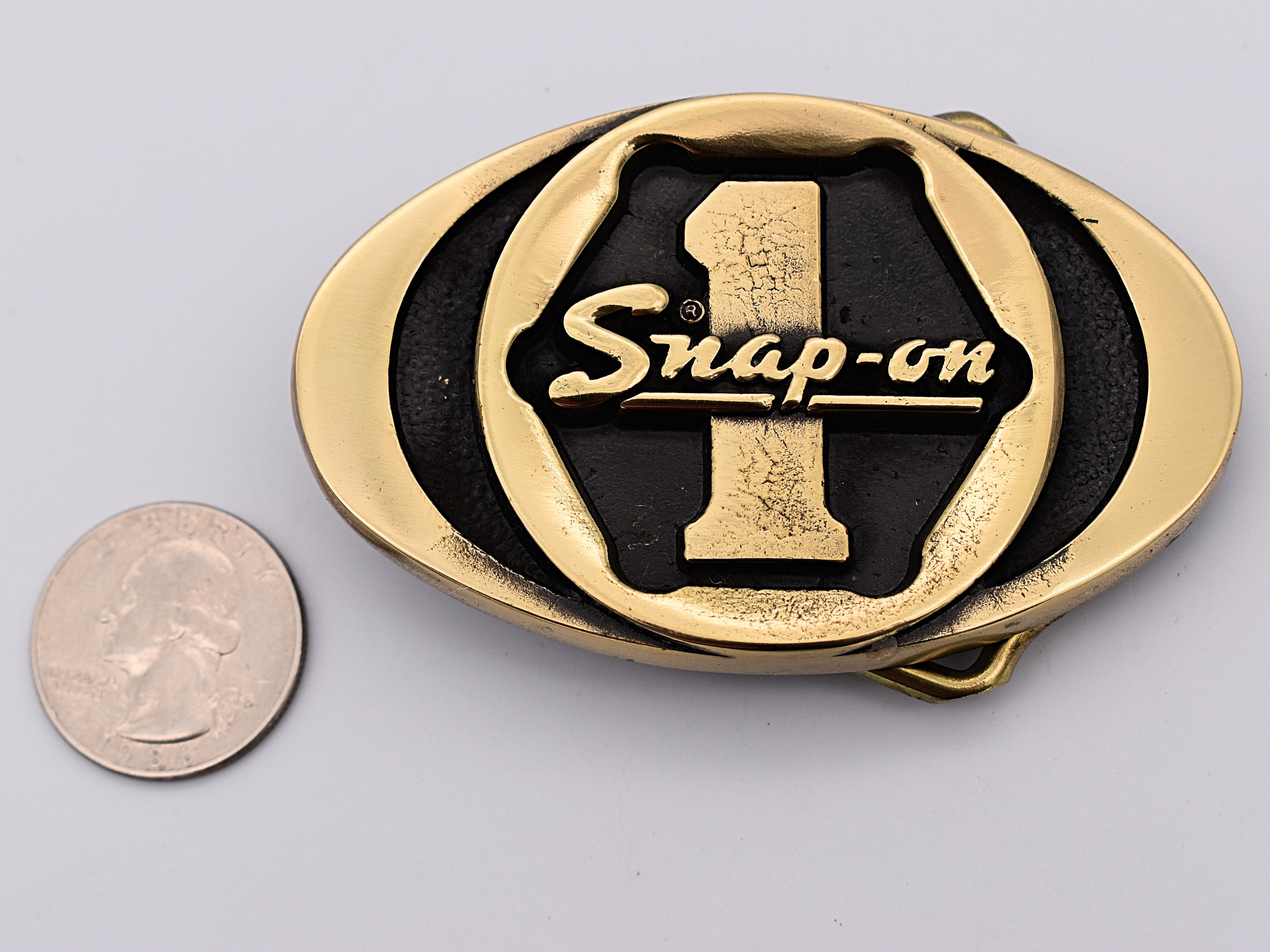 Snap-on Tools Vintage 1970's Solid Brass Socket 1 Belt Buckle Limited Edition #5 