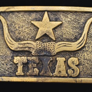 1970s Texas Lone Star State Longhorns Vintage Belt Buckle CDC Metalworks image 1