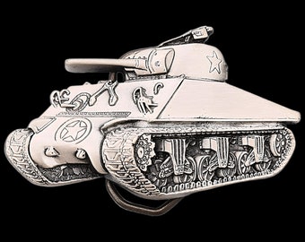 Sherman Tank Easy 8 M4A3E8 M4 Medium Tank Belt Buckle