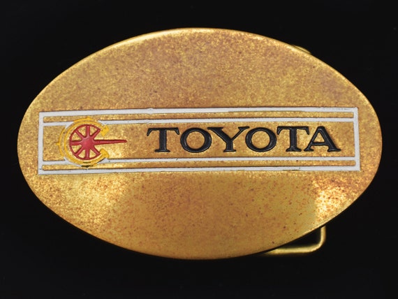 Toyota 1970s Solid Brass Vintage Belt Buckle