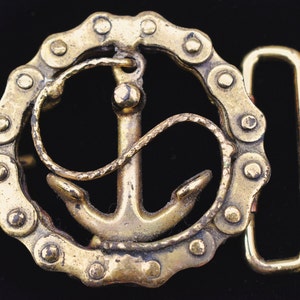 Naval Anchor Chain Solid Brass Handmade Vintage Belt Buckle