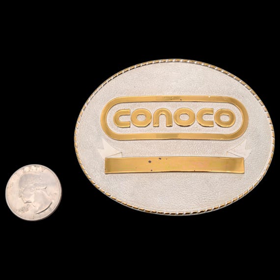 Conoco Solid Brass Gold & Silver Plate Vintage Be… - image 3