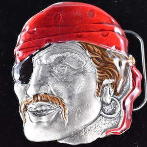 Pirate Scallowag Eye Patch Sailor Vintage Belt Buckle